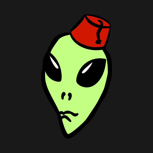 green alien wearing a fez by Captain-Jackson