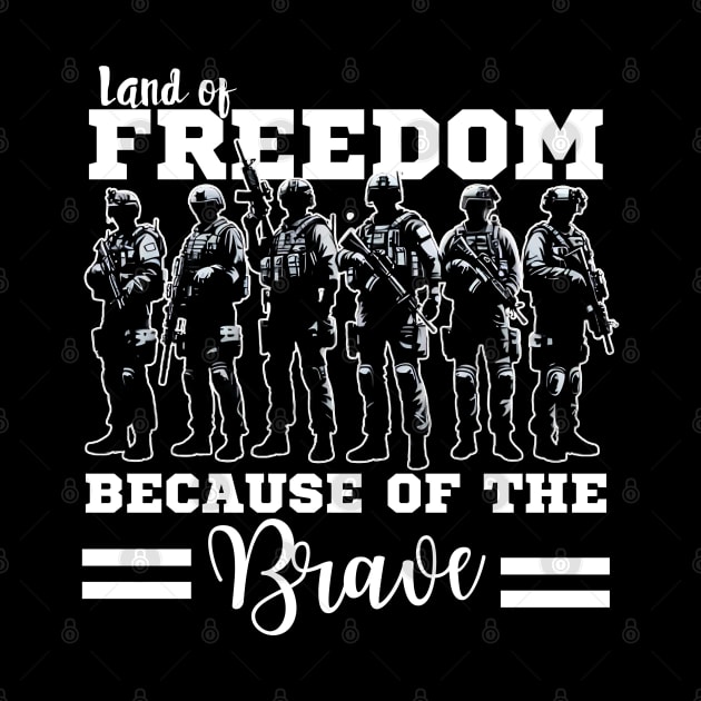 Land of the Free Because of the Brave by LionKingShirts