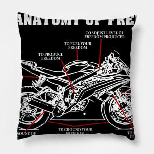 The Anatomy Of Freedom T shirt For Biker Pillow