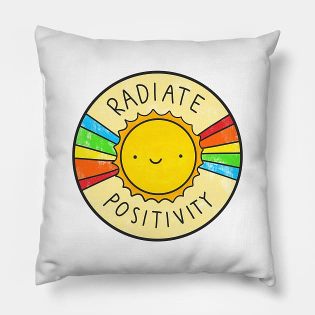 Radiate Positivity Pillow by heldawson
