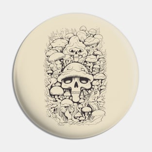 Mushroom Skulls Pin