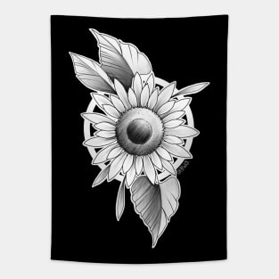 sunflower <3 (black and grey) Tapestry