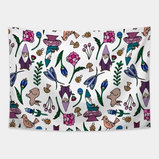 Garden Gnomes and Animals Tapestry