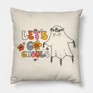 Let's Go Ghouls // Cute Boho Halloween Ghost Pillow