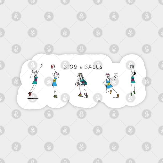 Netball - Bibs & Balls Magnet by dizzycat-biz