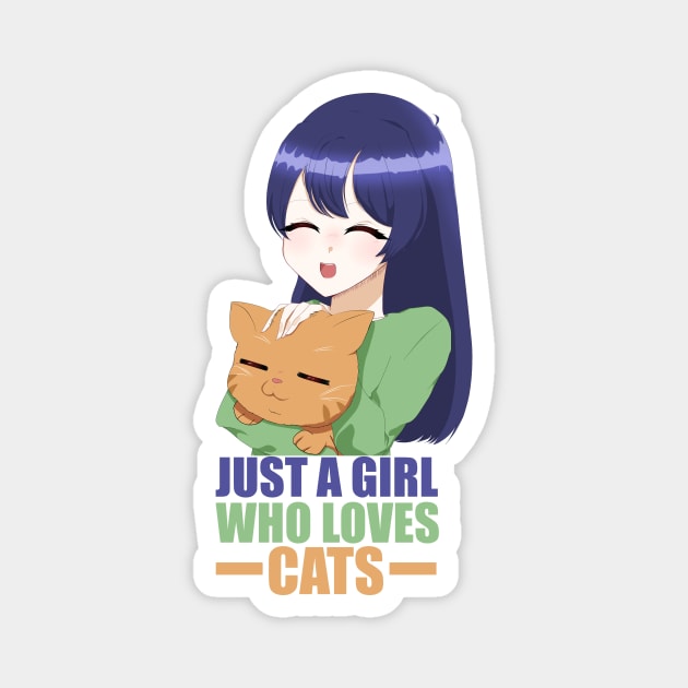 Funny Cat Lover, Girl who Loves Cats Magnet by logiamerch