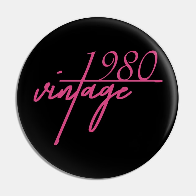 1980 Vintage. 40th Birthday Cool Gift Idea Pin by FromHamburg