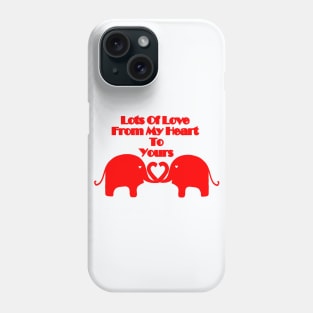 HAPPY Valentines Day Red Elephants Joined At The Trunk Typography Phone Case