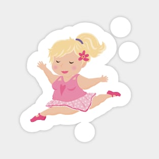 The chubby cute ballerina dancing, and enjoying every moment Magnet