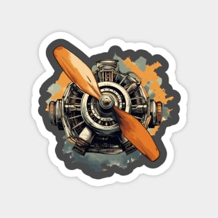 Vintage aviation biplane engine Magnet