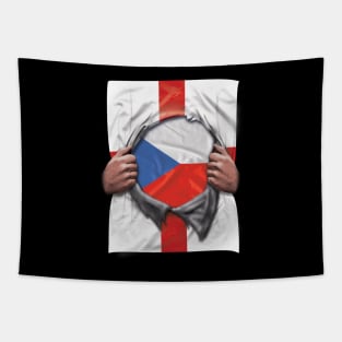 Czech Republic Flag English Flag Ripped - Gift for Czech From Czech Republic Tapestry