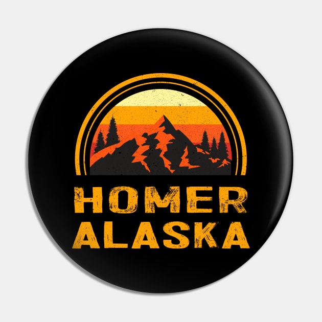 Homer Alaska AK Mountains Outdoor Hiking Souvenir Vintage Pin by kalponik