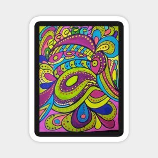 Colorful Original Artwork Acrylic Painting Magnet