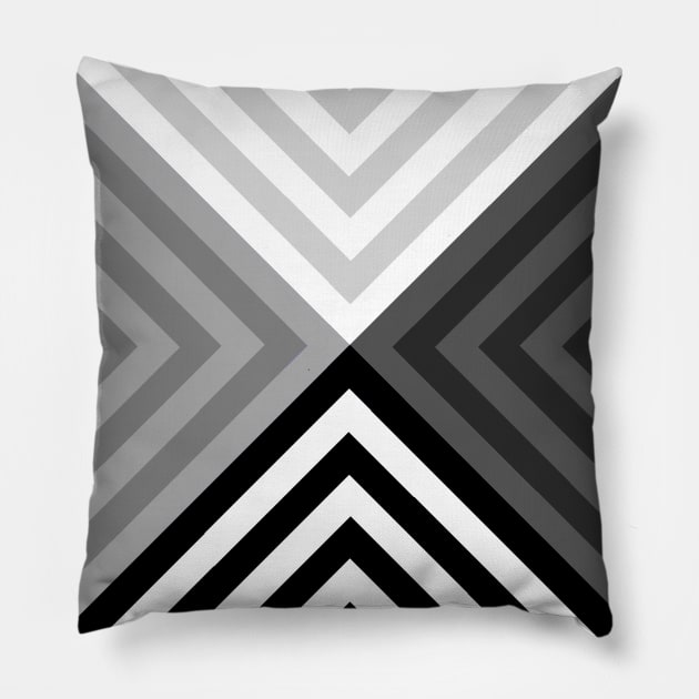 Black Gray White Triangular Pillow by XTUnknown