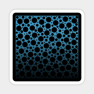 Random Polka Dots - Blue to Black Gradient Magnet