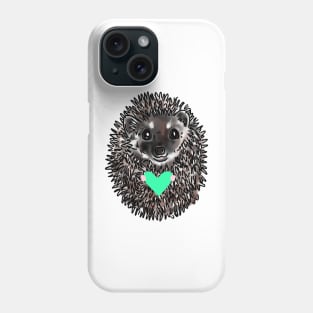 Cute Hedgehog holding a heart Phone Case