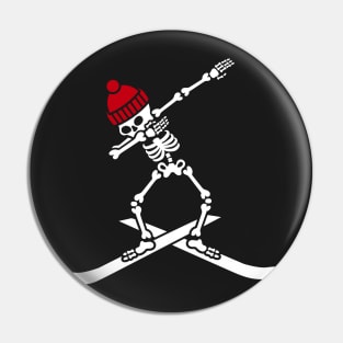 Dab dabbing skeleton ski skiing Pin