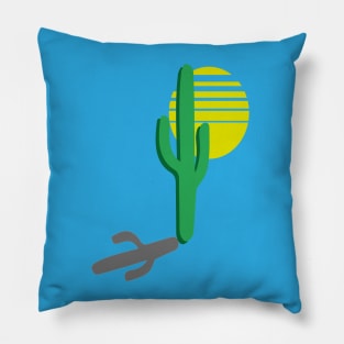 Bohemian blue sky desert landscape sunset cactus abstract art Pillow