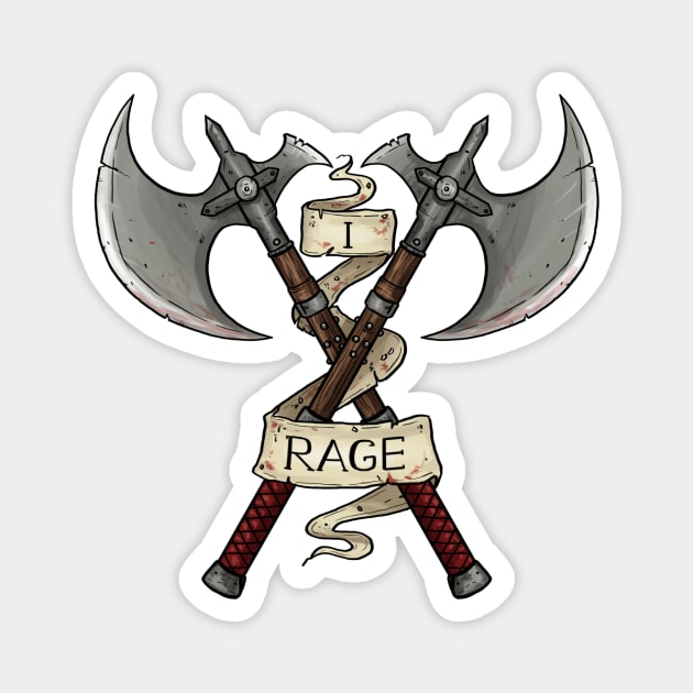 Barbarian - I Rage - Barbarian - Magnet | TeePublic