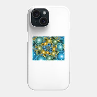 Blue and Yellow Fractal Spiral Phone Case