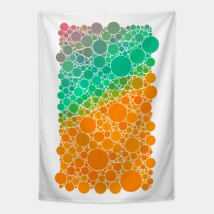 Green and Orange Bubble Polka Dot Pattern Design Tapestry