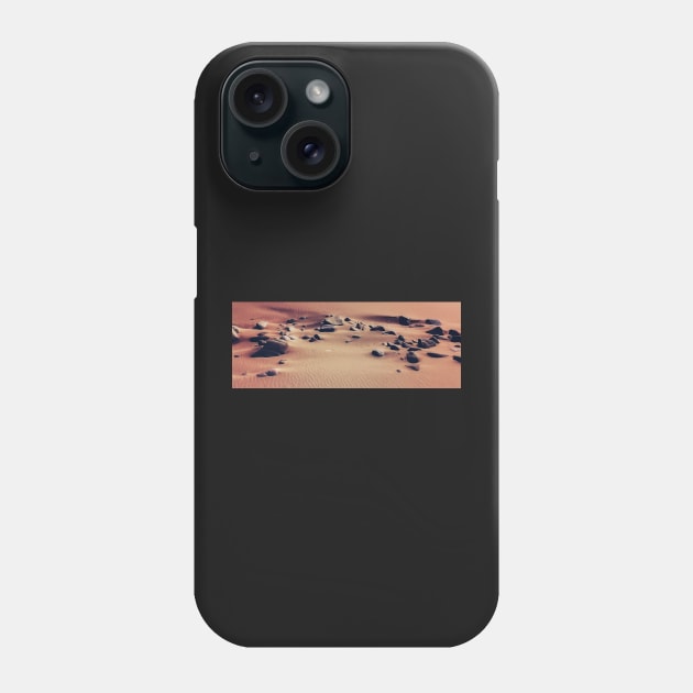 Sandy Beach and Rocks Phone Case by BethsdaleArt