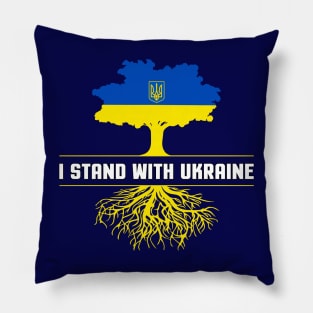 Ukrainian Roots Tree Ukraine Flag Pillow