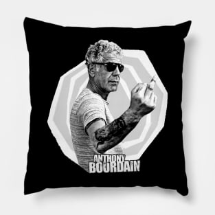 anthony bourdain middle finger style Pillow