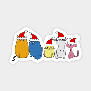 Five Cute Christmas Cats Magnet