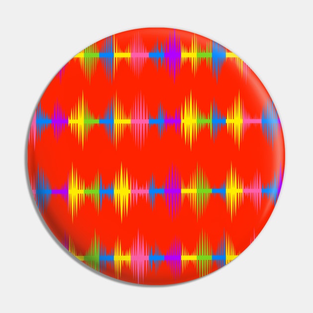 Color Equalizer Sounds Waves On Red Pin by SartorisArt1