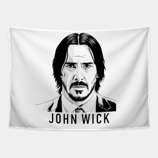 keanu reeves white and black Tapestry