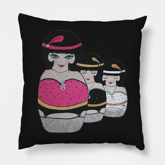 Pink, Black & White! Pillow by crismotta