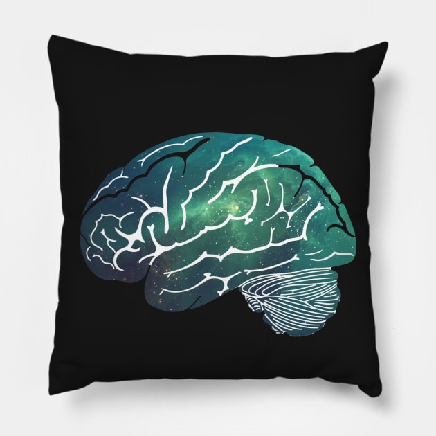 Brain galaxy Pillow by medicalcortexx