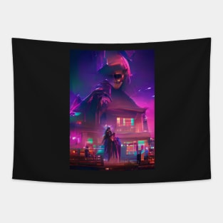HALLOWEEN IN A FUTURE AMERICA Tapestry