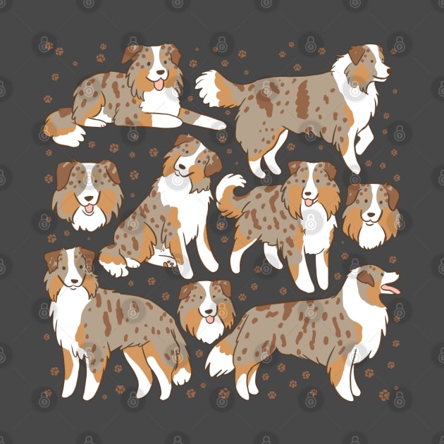 Minature american shepherd dog illustration by Yarafantasyart