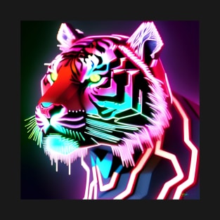 Trippy Psychedelic Neon Tigers 14 T-Shirt