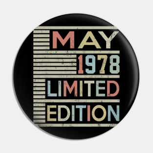 42nd Birthday Gift May 1978 42 Years Old Pin