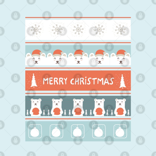 Christmas 2022 | Bear And Penguin Seamless Pattern For Kid by i am Cuta