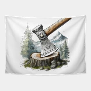 Axe Master Lumberjack Graphic Tapestry