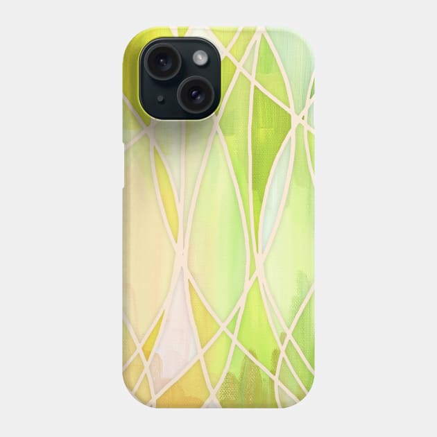 Lemon & Lime Love - abstract painting in yellow & green Phone Case by micklyn