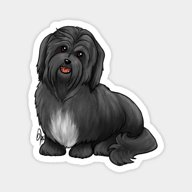 Dog - Havanese Dog - Black Magnet by Jen's Dogs Custom Gifts and Designs