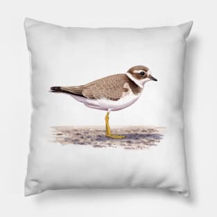 Juvenile Common Ringed Plover illustration Pillow