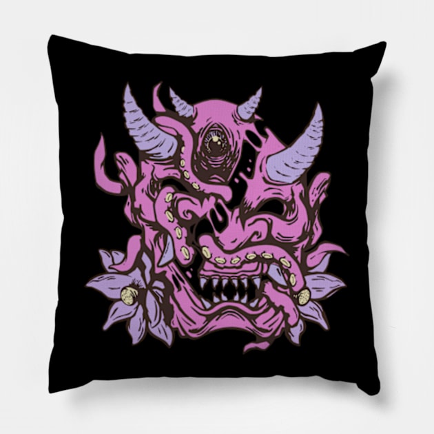 Hannya mask Pillow by Art of Andy W