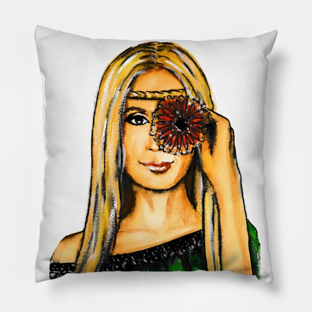 Lara Fabian Pillow by Svetlana Pelin