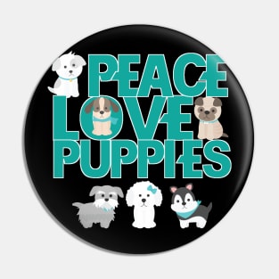 Peace love puppies paw print Pin