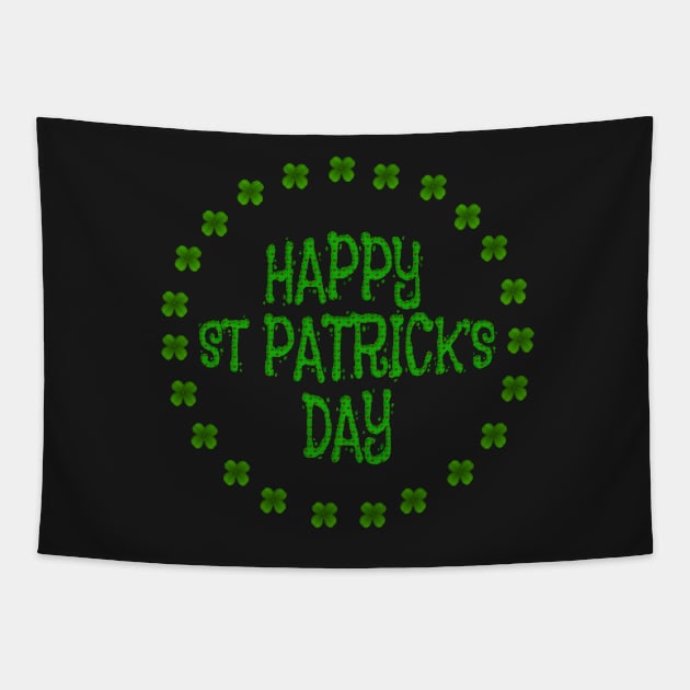 Happy St Patrick's Day Design Tapestry by Roly Poly Roundabout