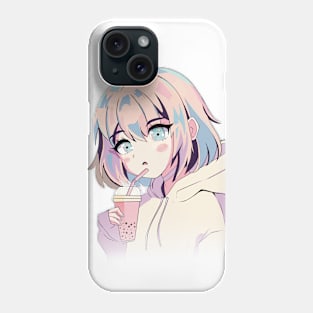 Cute anime boba girl Phone Case