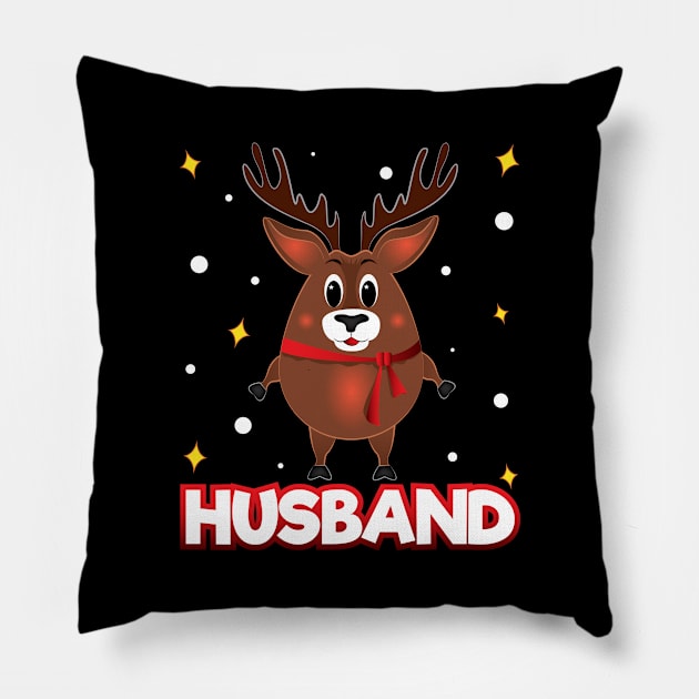 Christmas Family Matching Husband Reindeer Funny Xmas Pillow by ZNOVANNA