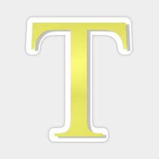 The Letter T in Shadowed Gold Magnet