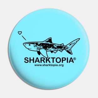 Sharktopia - Logo (only black ink) Pin